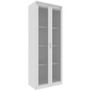 Ver imagem 1 de Estante Armário Alta Livreiro Multiuso Office 2 Portas Vidro Branco