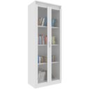 Ver imagem 3 de Estante Armário Alta Livreiro Multiuso Office 2 Portas Vidro Branco