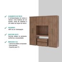 Ver imagem 4 de Guarda Roupa Solteiro 6 Portas 2 Gavetas Porto Carraro Freijó