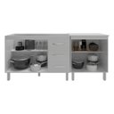 Ver imagem 5 de Armário Cozinha Gabinete Pia de 120 Cm Bruna e Balcão Jane para Forno Elétrico ou Microondas Branco