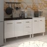 Armário Cozinha Gabinete Pia de 120 Cm Bruna e Balcão Jane para Forno Elétrico ou Microondas Branco - 2