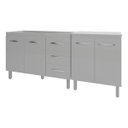 Ver imagem 4 de Armário Cozinha Gabinete Pia de 120 Cm Bruna e Balcão Jane para Forno Elétrico ou Microondas Branco