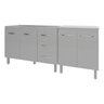 Armário Cozinha Gabinete Pia de 120 Cm Bruna e Balcão Jane para Forno Elétrico ou Microondas Branco - 4
