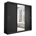 Ver imagem 3 de Guarda-roupa Casal Bello 3 Portas de Correr com Espelho 4 Gavetas Preto - Pnr Móveis