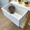 Ver imagem 6 de Aparador Linea Slim Moderno sem Porta 1 Gaveta Madeira Maciça 54cm Branco e Nozes Artfactory Design