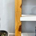 Ver imagem 2 de Aparador Linea Slim Moderno sem Porta 1 Gaveta Madeira Maciça 54cm Branco e Nozes Artfactory Design