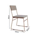 Ver imagem 3 de Kit 8 Cadeiras de Jantar Málaga Veludo Bege Base Cobre para Mesa Sala Cozinha Decoração- Cobre/bege