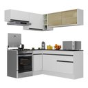Ver imagem 3 de Armário de Cozinha Completa de Canto com Rodapé Veneza Multimóveis Mp2094.964 Branco/preto