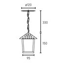 Ver imagem 5 de Lustre Pendente Blumenau Colonial Nina Quadrado Vidro Pontilhado E27 Bivolt Preto Fosco