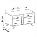 Ver imagem 2 de Mesa de Centro com 2 Gavetas Trama Cinamomo/off White Artely Cinamomo/off White