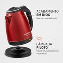 Ver imagem 4 de Chaleira Elétrica Mondial Pratic 2l Vermelho/inox 1200w 127v - Ce-06-r