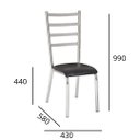 Ver imagem 3 de Kit 6 cadeiras Laura cromada para cozinha-assento preto