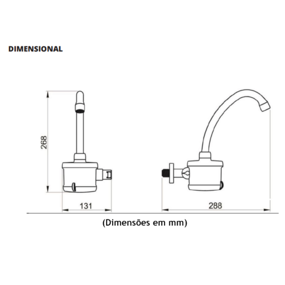 Torneira Elétrica Plus para Cozinha de Parede Bica Alta 4 Temperaturas Branca 5500w / 220v Durín - 2