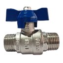 Ver imagem 4 de Válvula Esfera 3/4 Passagem Plena Macho X Macho Latão Forjado Borboleta Industrial Pn40 Ivm Italy