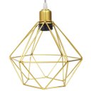 Ver imagem 4 de 2 Pendentes Aramado Diamante Lustre Cabo Cristal Dourado + 2 Lãmpadas Led St64 Vintage Retrô Agp Ilu