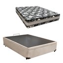 Ver imagem 2 de Cama Base Box Baú Casal Super Black Suede Bege + Colchão Casal Super Black D33 28x138x188