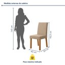Ver imagem 3 de Kit 2 Cadeiras de Jantar Estofadas Linho Laini Bege Amêndoa Clean/Bege