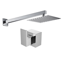 Ver imagem 1 de Kit Ducha Quadrada 20x20 Slim Ultra Fina e Acabamento para Registro Base Deca de 1/2 ou 3/4 Cromado