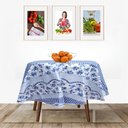 Ver imagem 1 de Toalha de Mesa Termica REDONDA - FLORES AZUIS - 1,35m Diâmetro * Mesa REDONDA *- PVC - 4 cadeiras - 