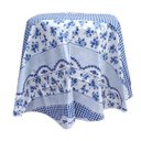 Ver imagem 2 de Toalha de Mesa Termica REDONDA - FLORES AZUIS - 1,35m Diâmetro * Mesa REDONDA *- PVC - 4 cadeiras - 