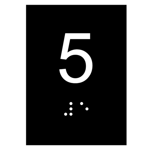 Kit 10 Placas Braile Ps do 5° Andar Elevador Preto