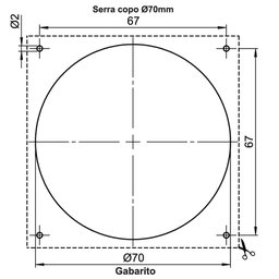 Mini Espelho 2 Tomadas 10A para Moveis Embutir Margirius SLEEK 80X80 Preto - 5