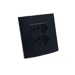 Mini Espelho 2 Tomadas 10A para Moveis Embutir Margirius SLEEK 80X80 Preto - 6