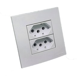 Mini Espelho 2 Tomadas 10A para Moveis Embutir Margirius SLEEK 80X80 Preto - 4