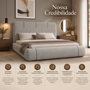 Ver imagem 4 de Conjunto Cama Casal Cabeceira Star Divani Bouclé Premiun Detalhes em Courino Luxouso Moderna Elegant