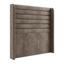 Ver imagem 2 de Cabeceira Cama Casal King Duna 195cm Orgânica Curva Bouclê Cappuccino - Vimont Moveis