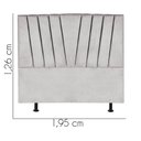 Ver imagem 3 de Cabeceira Estofada Bélgica 195cm King Size Para Cama Box Quarto Suede Cinza Claro - Gat Magazine