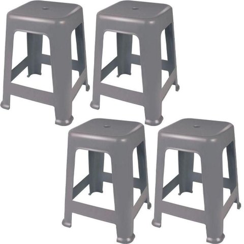 Kit 4 Banqueta Plástica para Jardim Piscina Resiliência Mor