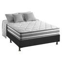 Ver imagem 1 de Cama Box Casal: Colchão Molas Ensacadas Duo Sono + Base Crc Suede Gray (138x188)