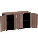 Ver imagem 3 de Armário Baixo Credenza PE40 Pandin 121,50 cm (largura) em MDP Cor Walnut e Preto com Três Portas
