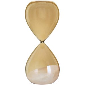 Ampulheta Decorativa Para Casa De Vidro Areia Branca 19cm