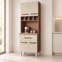 Ver imagem 1 de Paneleiro Cozinha Torre Quente Armário 60cm Savana/Off White