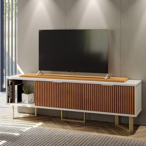 Rack para TV Rack Vértice para TV Off White 183cm MDP com Porta Basculante Casah