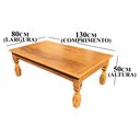 Ver imagem 2 de Mesa de Centro Artesanal Em Madeira Rústica Com Pés Esculpidos Libertas Rosas Artesanato