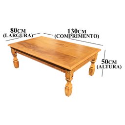 Mesa de Centro Artesanal Em Madeira Rústica Com Pés Esculpidos Libertas Rosas Artesanato - 2