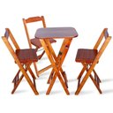 Ver imagem 1 de Jogo Dobravel Bistro com 3 Cadeiras - Imbuia - Cor: Marrom