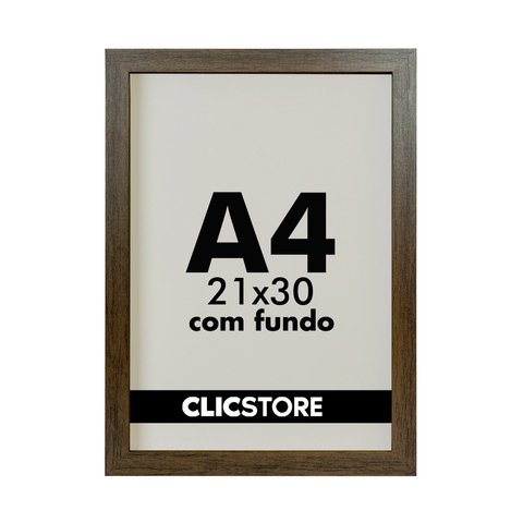 Kit 03 Moldura A4 21x30cm com Fundo Quarto Sala Certificado Alvara Quadro Decorativo Cor:tabaco