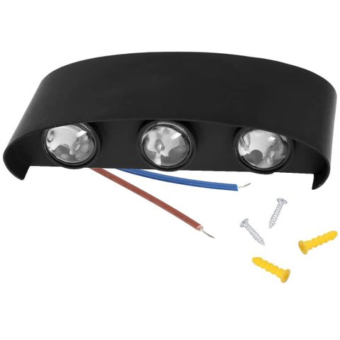 Arandela Luminaria Parede Meia Lua Luz Led 6w 6 Fachos Iluminaçao Decoraçao Garagem Quintal Jardim P