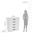 Ver imagem 2 de Cômoda Organizadora 90cm com 5 Gavetas 240831 Linha Valência Politorno