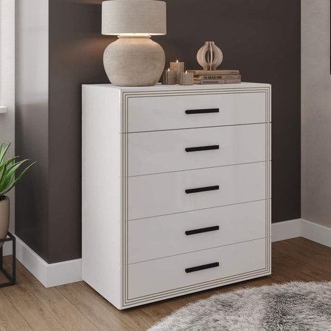 Cômoda Organizadora 90cm com 5 Gavetas 240831 Linha Valência Politorno