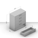 Ver imagem 3 de Cômoda Organizadora 90cm com 5 Gavetas 240831 Linha Valência Politorno