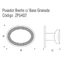 Ver imagem 2 de Puxador Ponto Beetle com Base Granada Cromo Escovado Zen Design ZP5402.2
