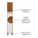 Ver imagem 4 de Paneleiro Simples 2 Portas 218x40 cm Malta Freijo Ripado Off Acetinado Poliman