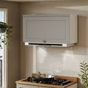 Ver imagem 1 de Armário Aéreo Basculante para Cozinha 1 Porta Provençal Iluminata Branco/Fendi