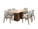Ver imagem 2 de Conjunto Mesa com 6 Cadeiras Orquestra Marrom/Carvalho/Fendi