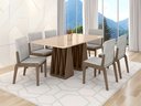 Ver imagem 1 de Conjunto Mesa com 6 Cadeiras Orquestra Marrom/Carvalho/Fendi